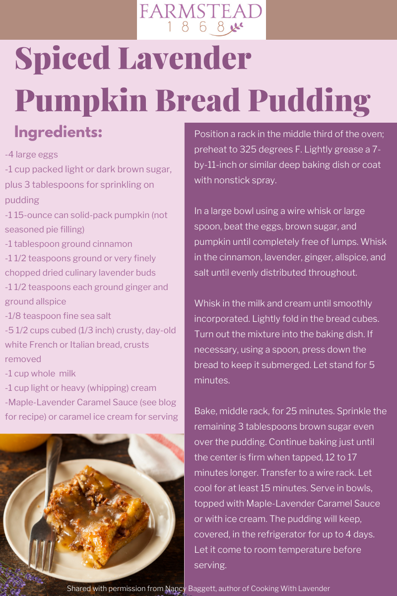 Spiced Lavender Pumpkin Bread Pudding