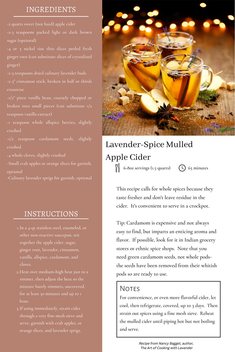 Lavender Spice Mulled Apple Cider recipe