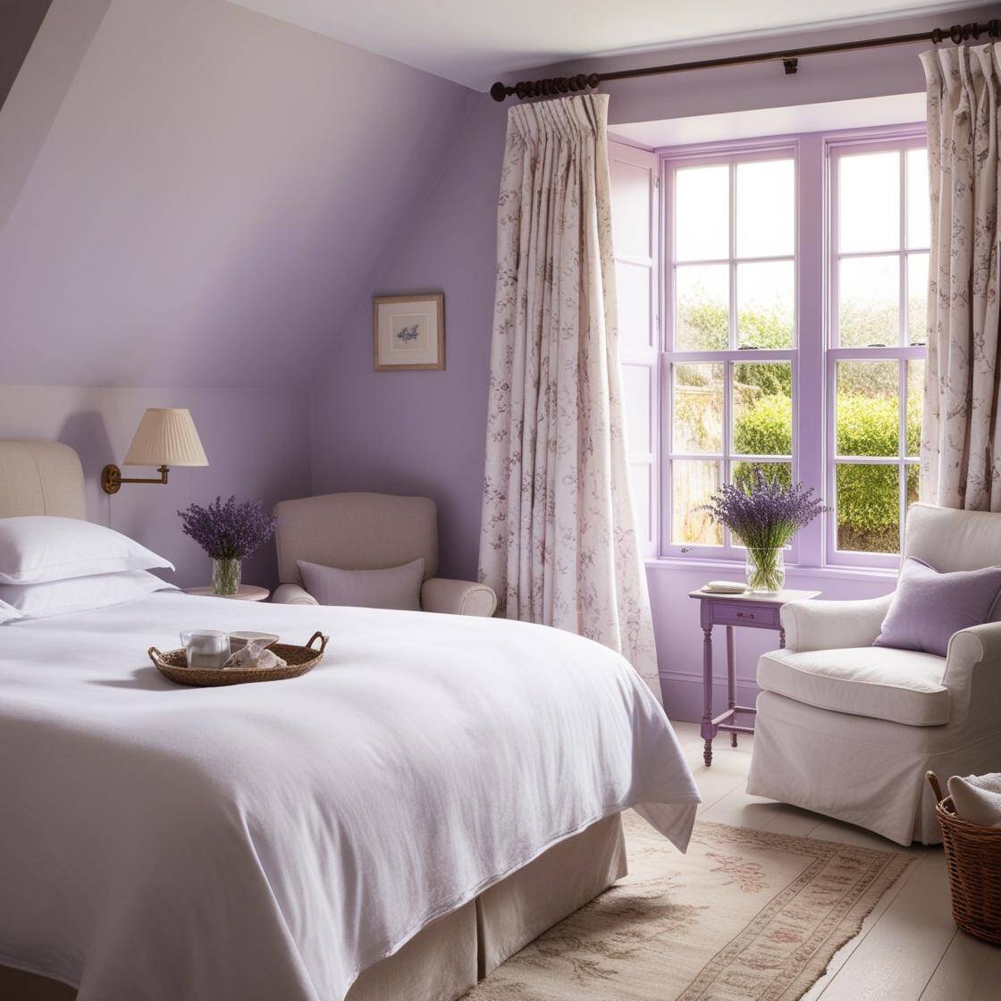 Cozy guest room ideas, Lavender holiday décor, Thanksgiving ideas with lavender